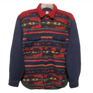 Vintage Angelique Ltd Imp NYC Button Up Fleece Shirt Aztec Southwest Colorblock